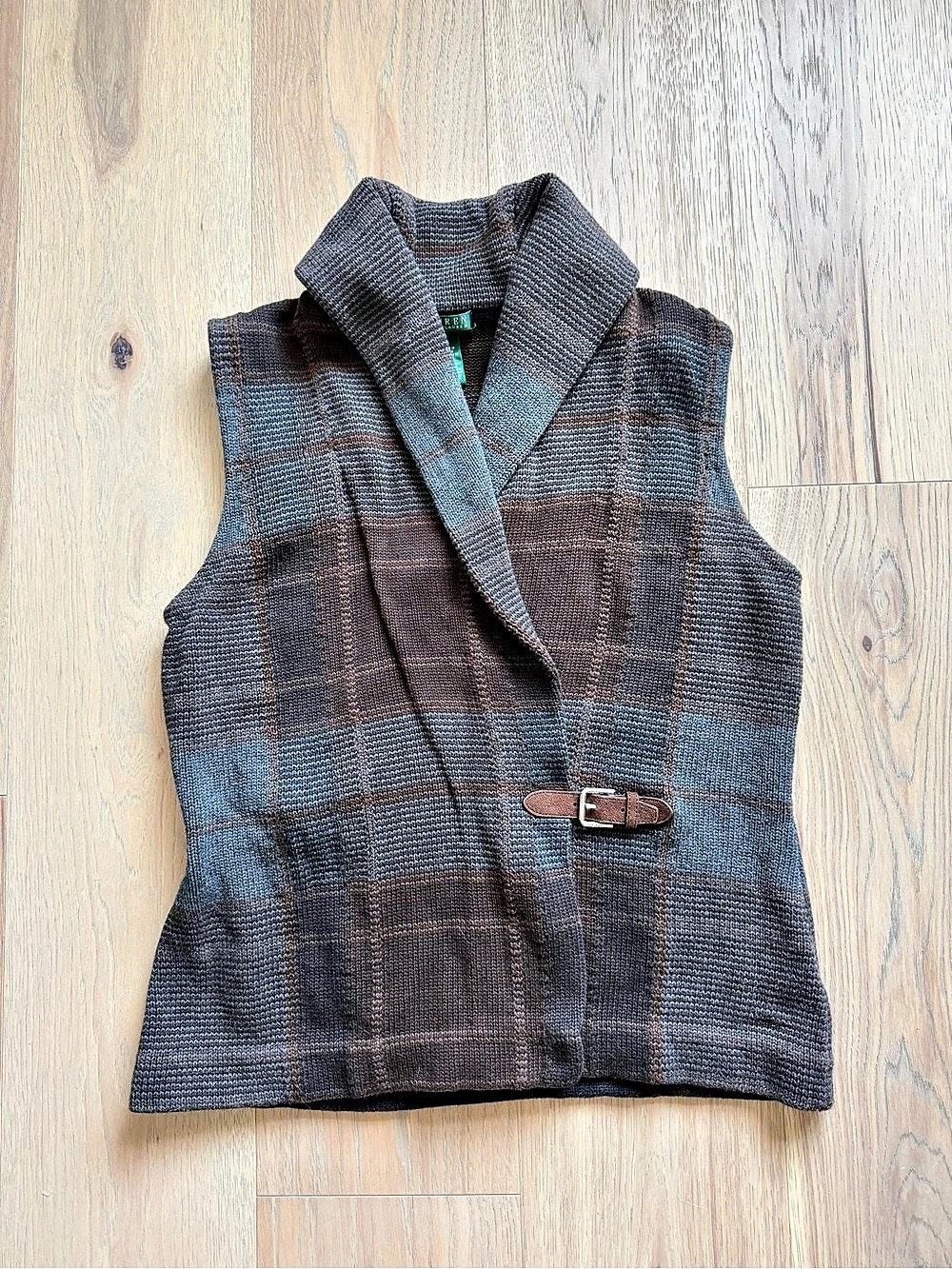 Lauren Ralph Lauren Vintage Plaid Vest 100% cotton
